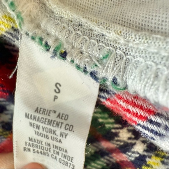 Aerie Women’s Plaid Red and Green Flannel Ruffled Pajama Romper Size Small - Picture 14 of 14